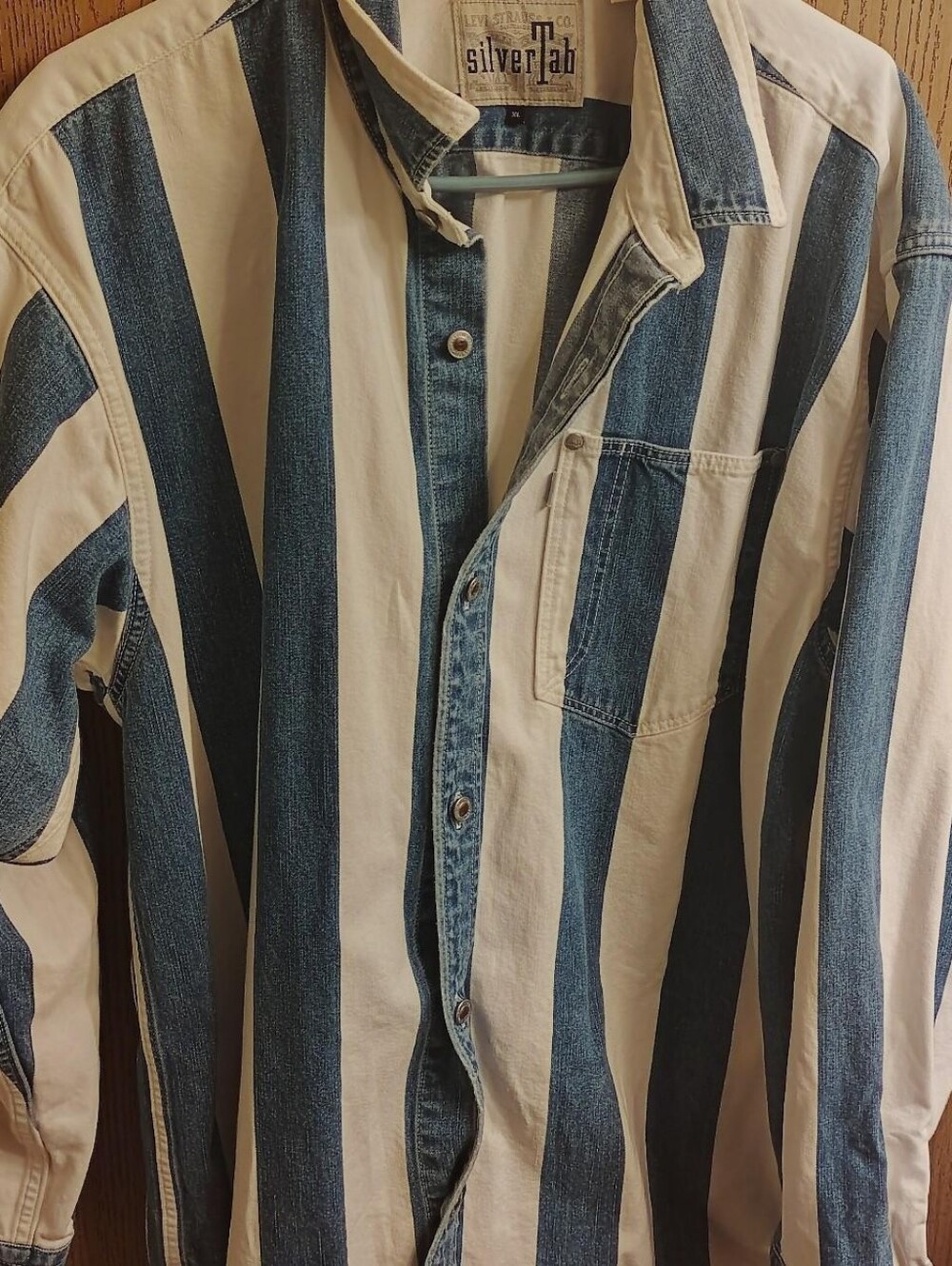 Silver Jeans Men's Blue & White Striped Button-Up Jacket